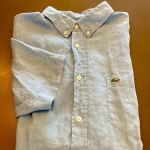 Lacoste short sleeve men’s linen shirt